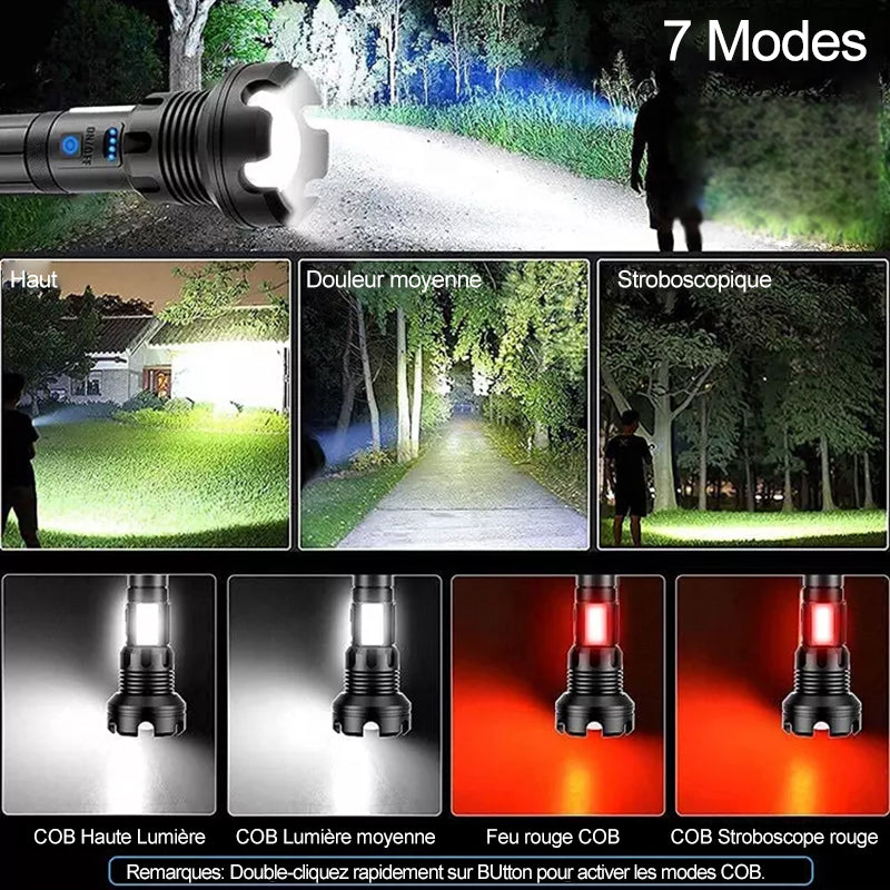 Taktisk oppladbar laser LED lommelykt | Skanto