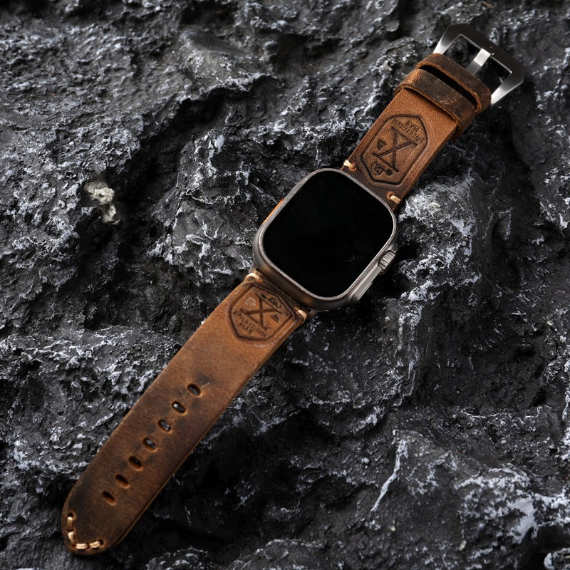 Skanto | Håndlaget Vintage Skinn Apple Watch Band