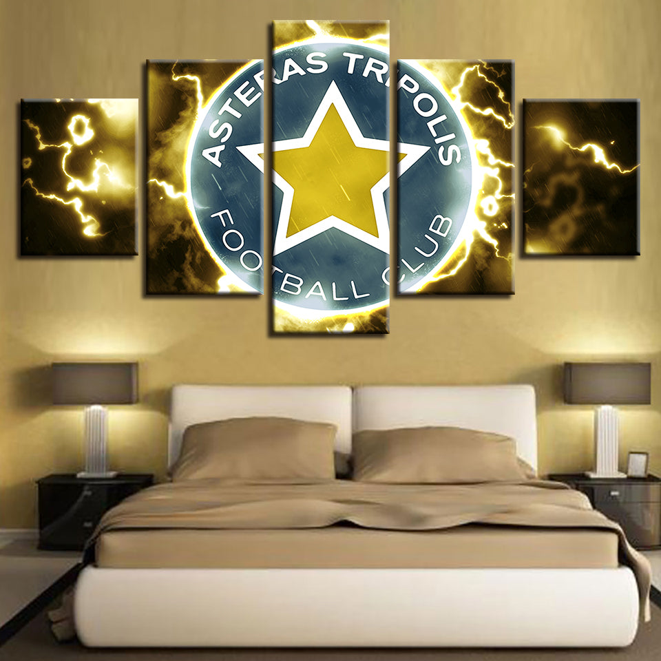 Electric Asteras Tripolis F.B. Logo 5 stk - lerret veggkunst maleri