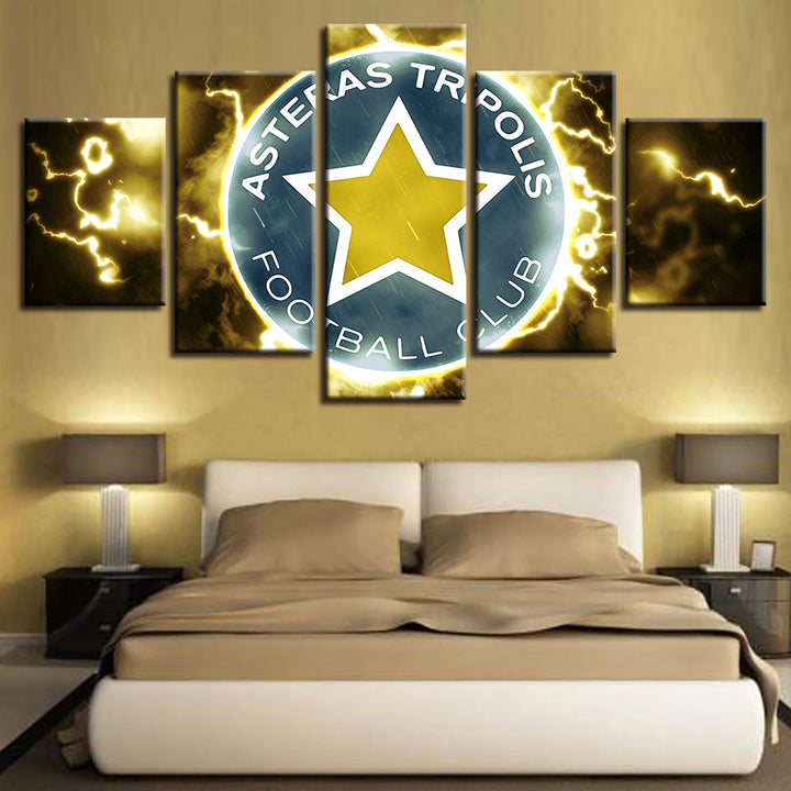 Electric Asteras Tripolis F.B. Logo 5 stk - lerret veggkunst maleri