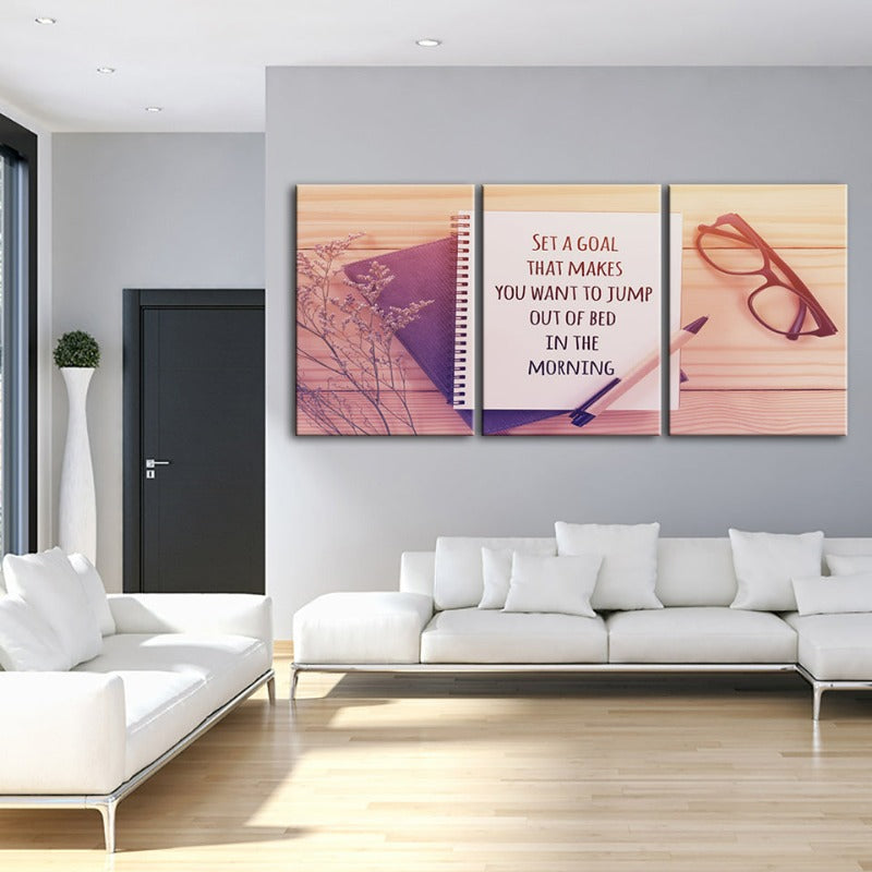 Inspirerende Kunst-Canvas Veggkunst Maleri 3 Stykker