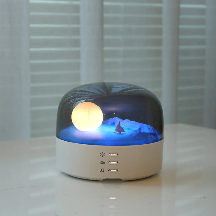 3D Mysterious Moon LED Nattlys Høyttaler | Skanto