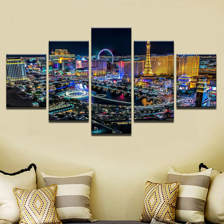 Las Vegas Lights 5 stykker - lerret veggkunst maleri