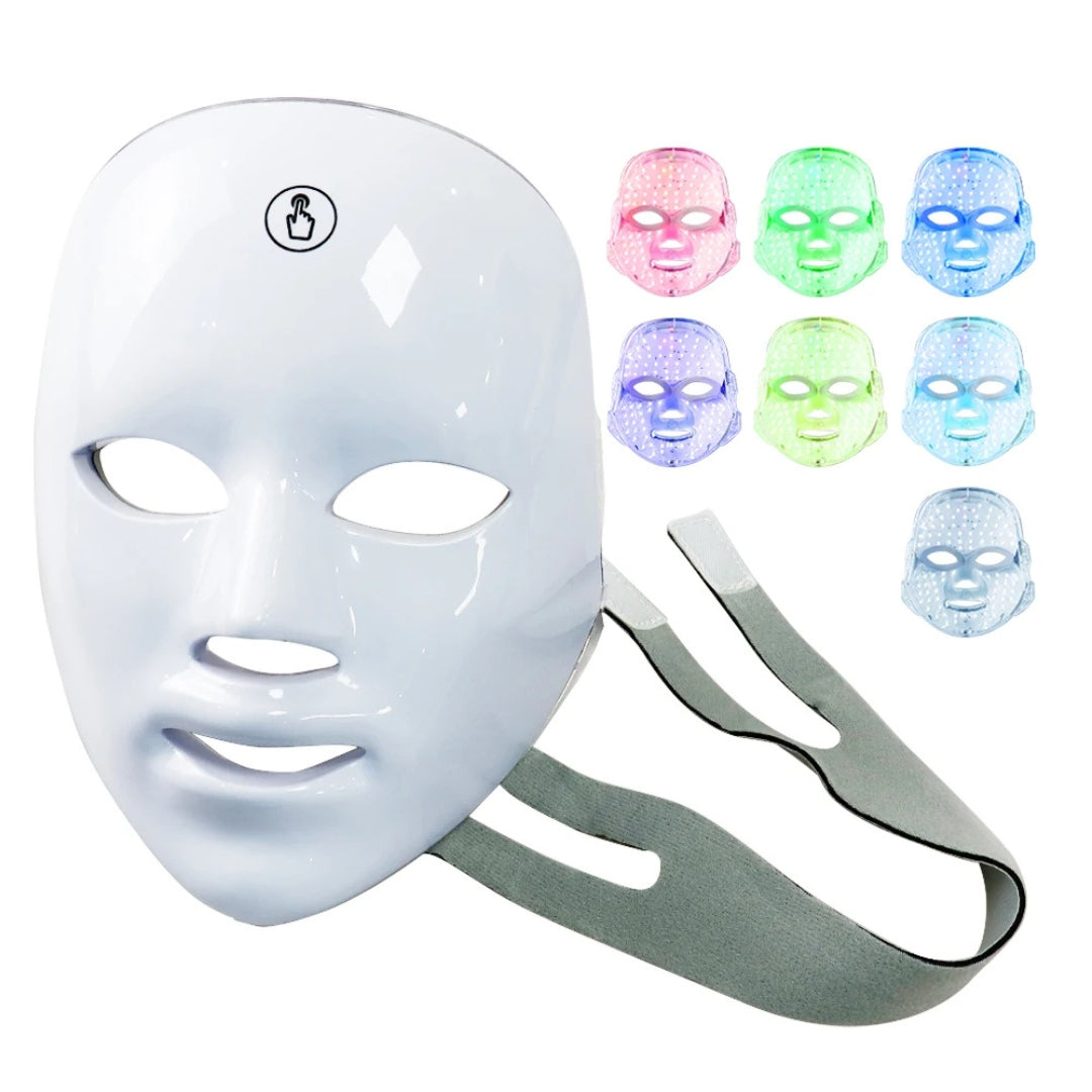 GlowSkin Pro LED Lysbehandling Maske | Stimulerer Kollagen - Reduserer Rynker - Forbedrer Hudtexture - Beroliger Rødhet Skanto
