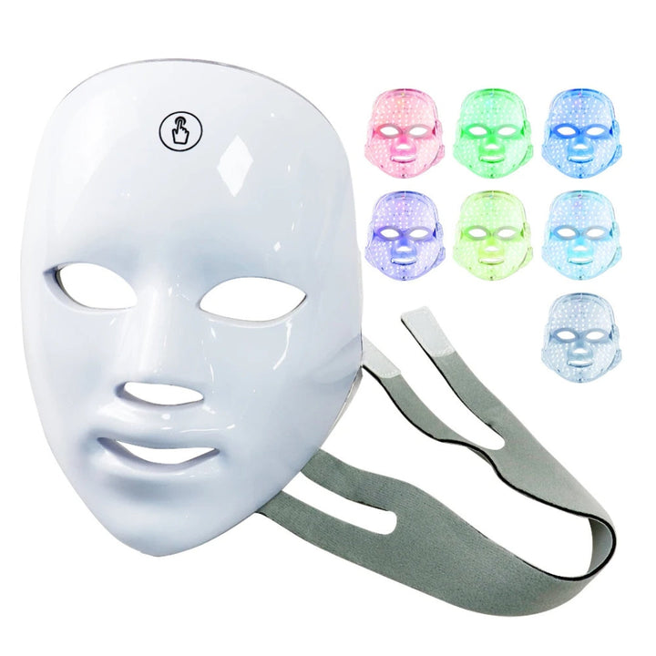 GlowSkin Pro LED Lysbehandling Maske | Stimulerer Kollagen - Reduserer Rynker - Forbedrer Hudtexture - Beroliger Rødhet Skanto