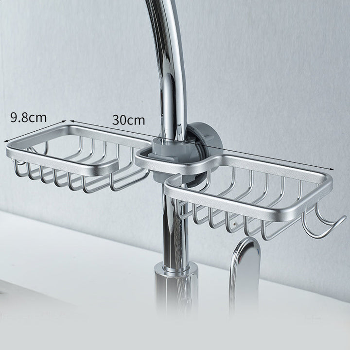 Skanto | Dusjholder for sjampo og såpe – Rustfritt aluminium – Sølv eller svart – Ingen boring