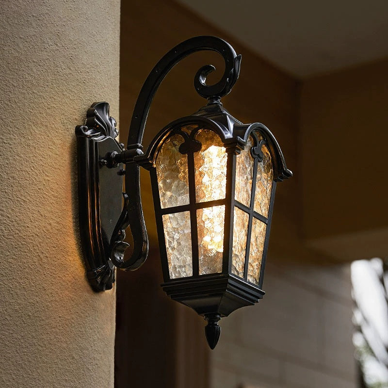 Skanto | Sollys Vanntett Utendørs Vegglampe | Vintage Design med Fjernkontroll for Veranda, Patio & Hagebruk