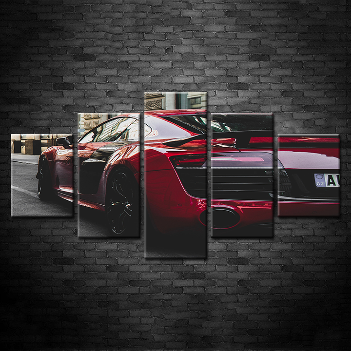 5-Piece Red Classic Car Canvas Wall Art Painting | Skanto