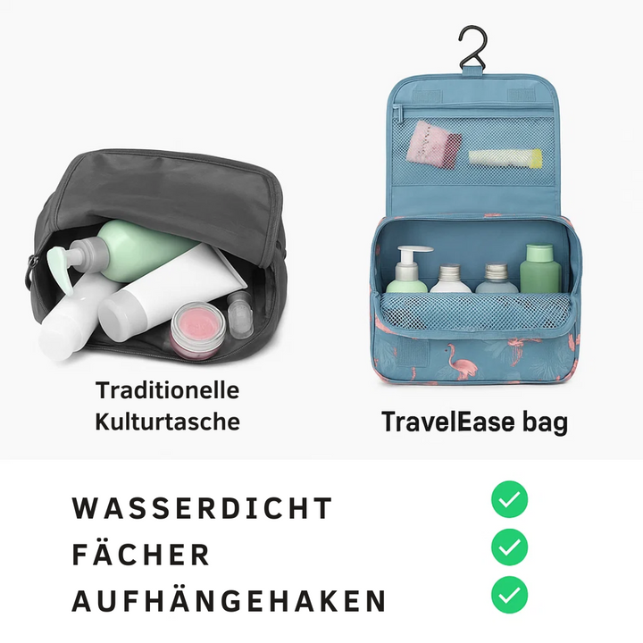 Skanto | TravelEase – Vannavstøtende kosmetikkveske med krok og rom | Reise toalettveske
