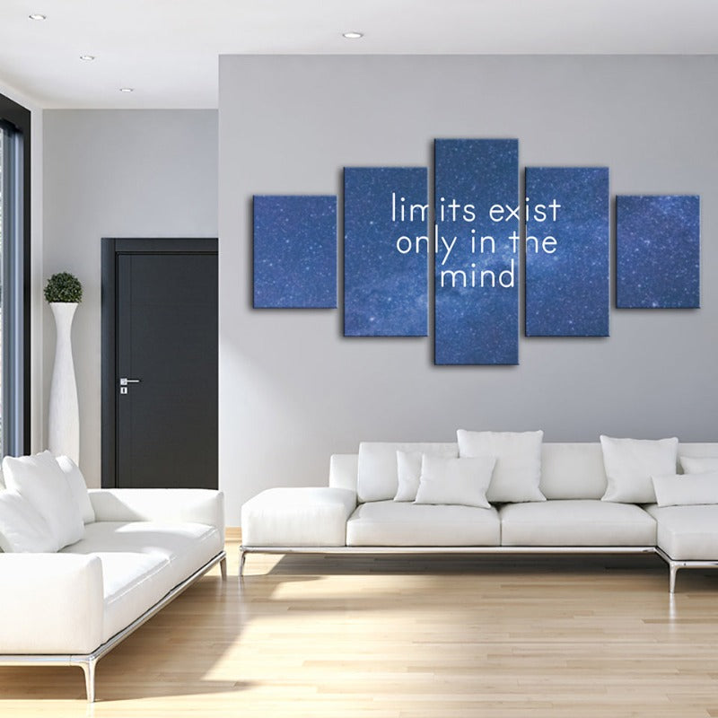 5-Piece Galaxy Motivation Canvas Wall Art Painting | Skanto