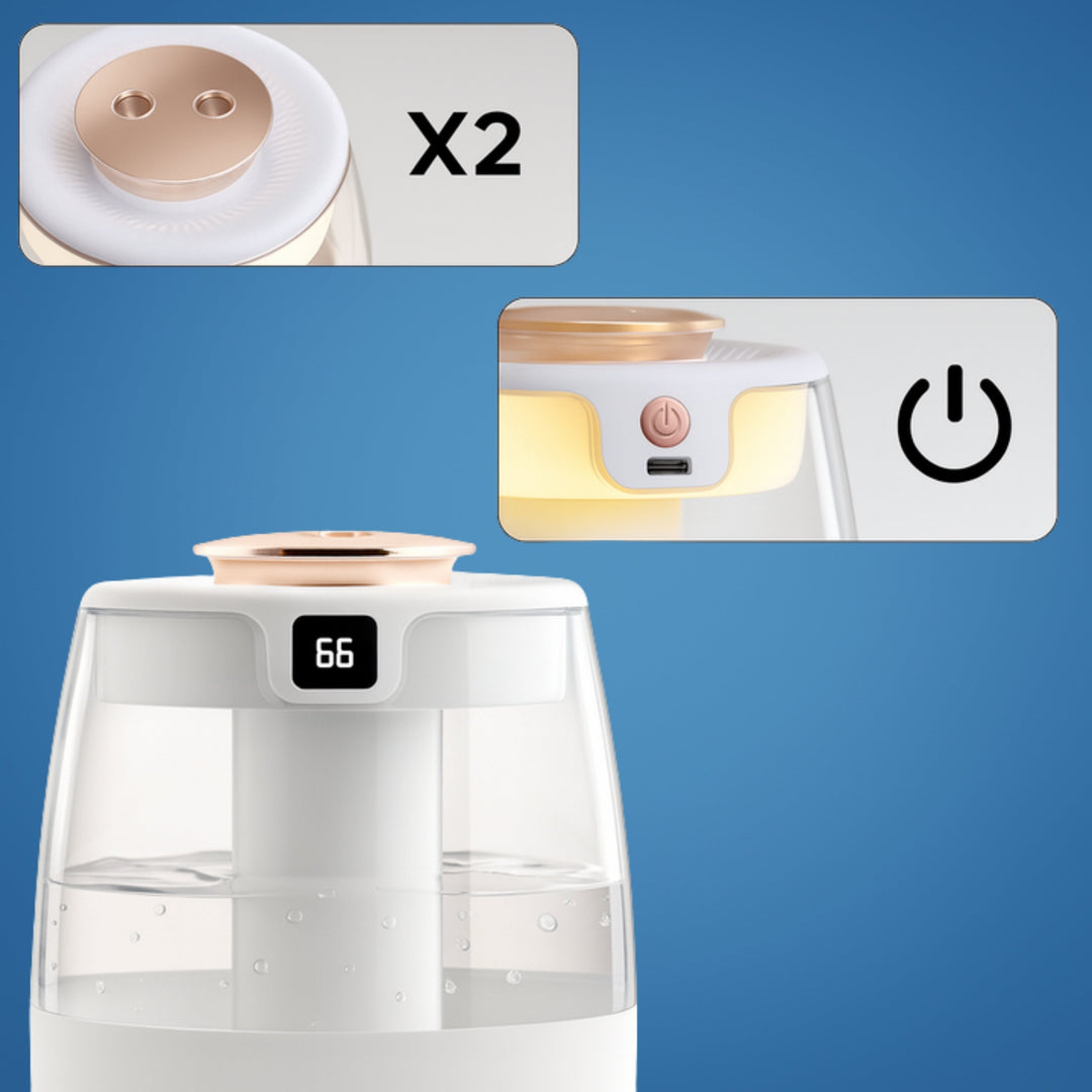 Stille Nattlysmodus – 1300 ml Tank – Tørr Luftlindring for Soverom & Barnerom Skanto