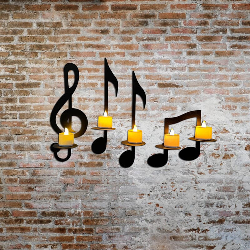 Skanto | Svart Musikknoter Vegglampe