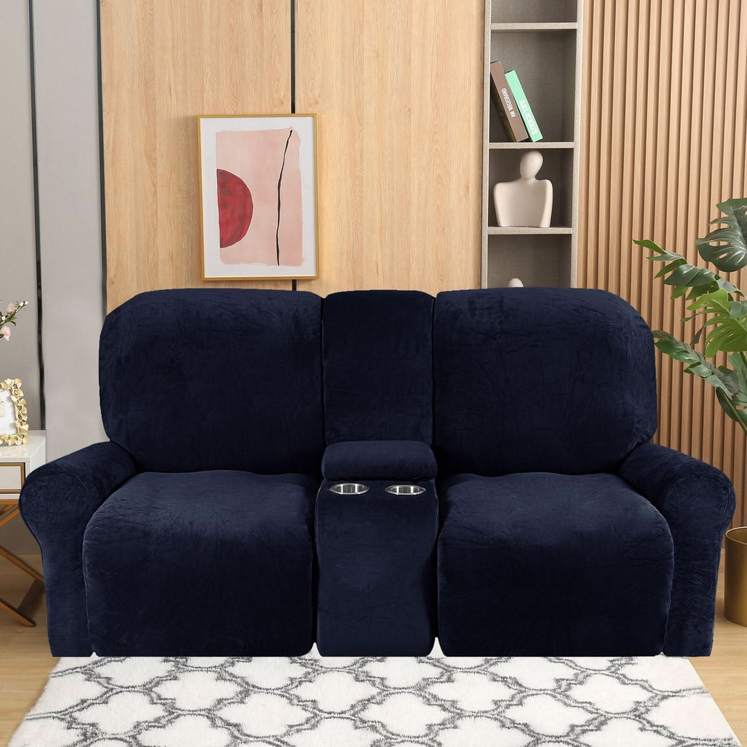 Skanto | 2-seters Recliner Sofa Deksel med Koppholdere – Velvet Plush