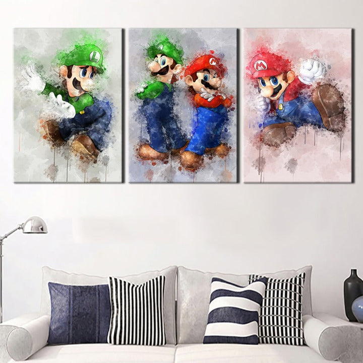 Adventure Brothers 3 Piece Canvas Wall Art Painting | Skanto