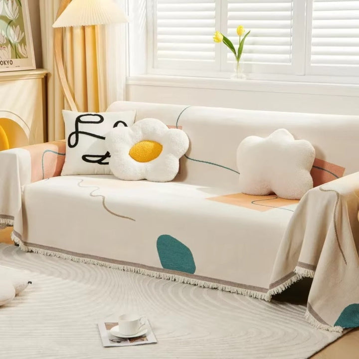 Skanto | Meringue Chenille Geometri Sofa Deksel