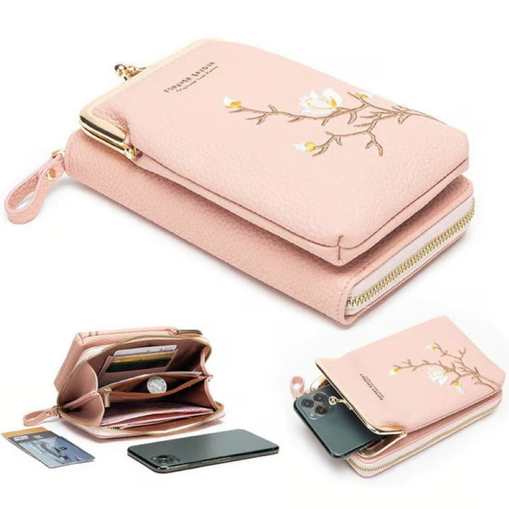 Skanto | Brodert kvinne crossbody lommebok