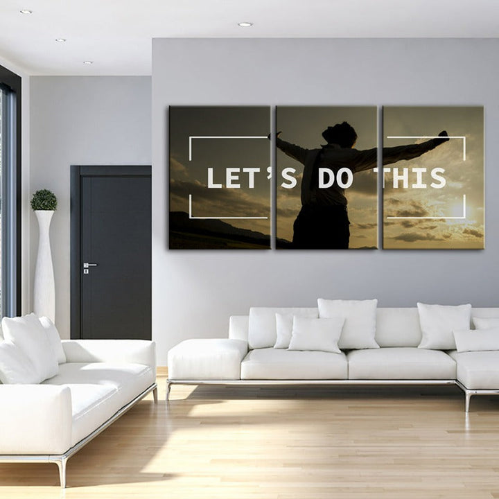 Let's Do This-Canvas Veggkunst Maleri 3 Stykker