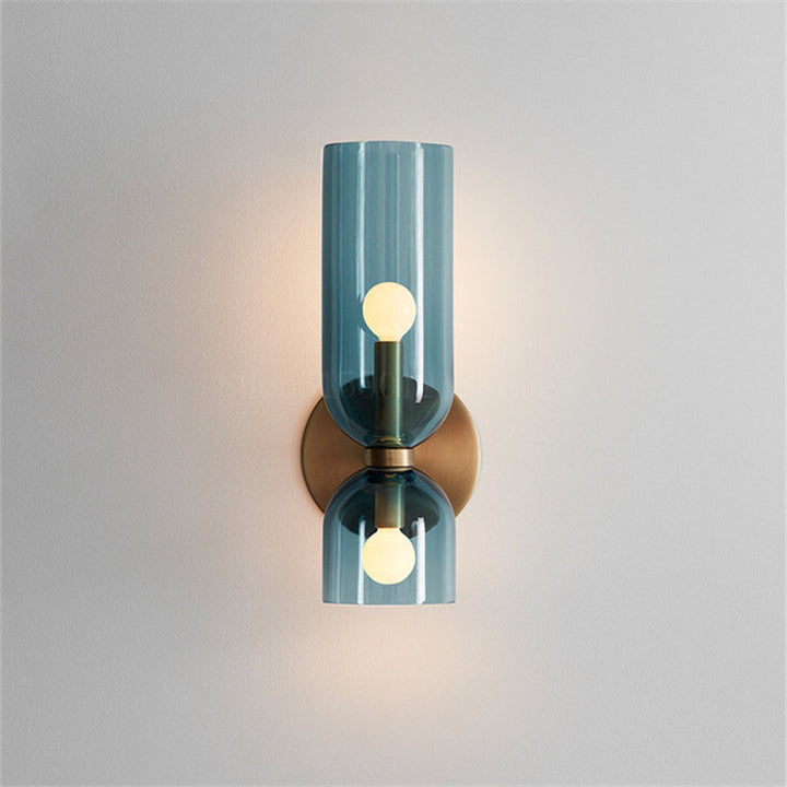 Glaswandleuchte med Doppellampen-Design