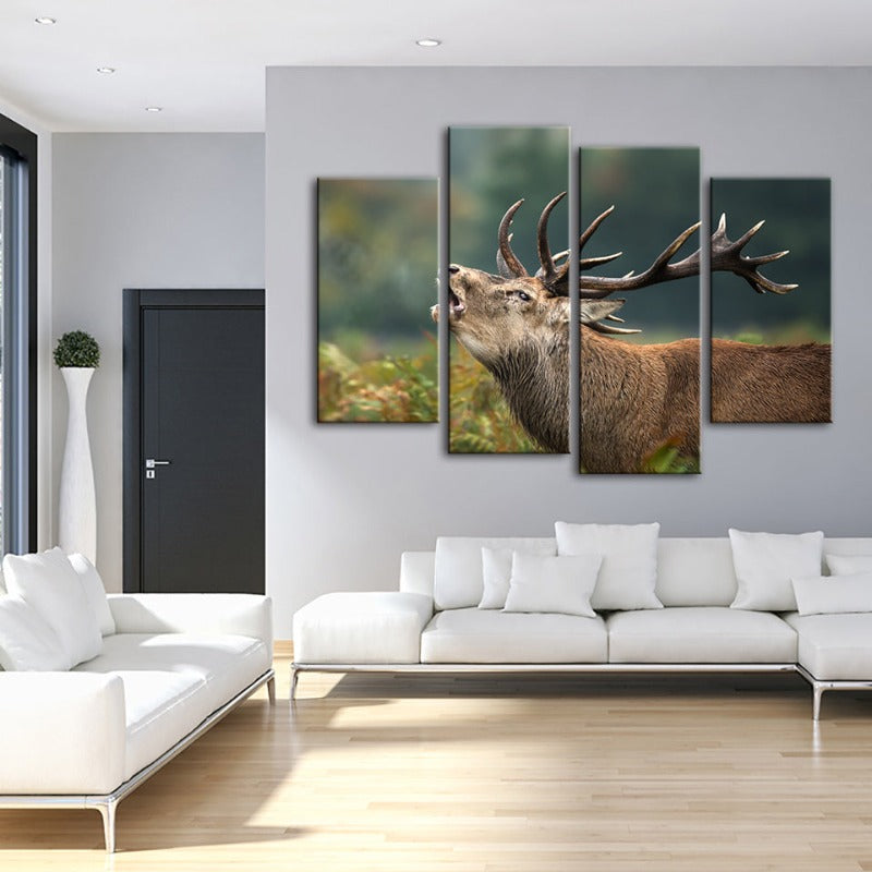 4 Delt Bleating Elk - Lerret Veggkunst Maleri | Skanto