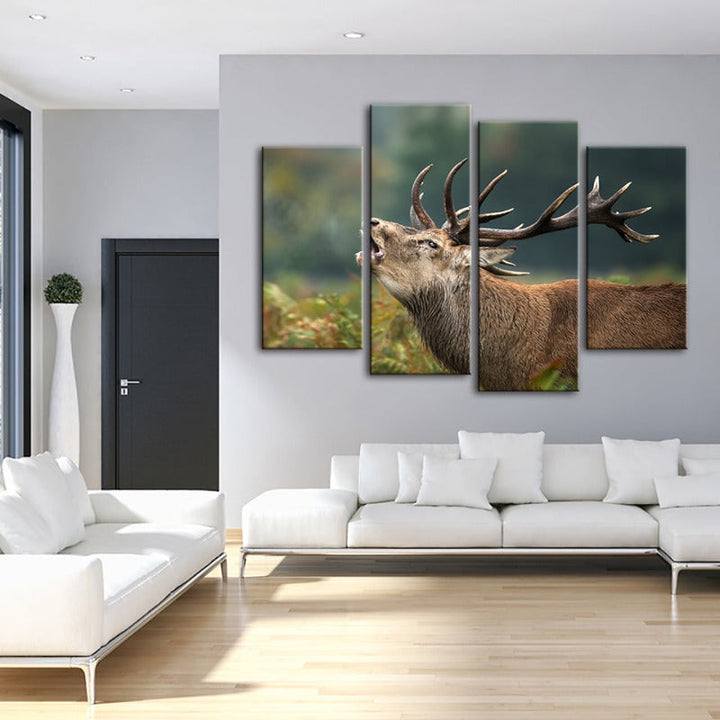 4 Delt Bleating Elk - Lerret Veggkunst Maleri | Skanto