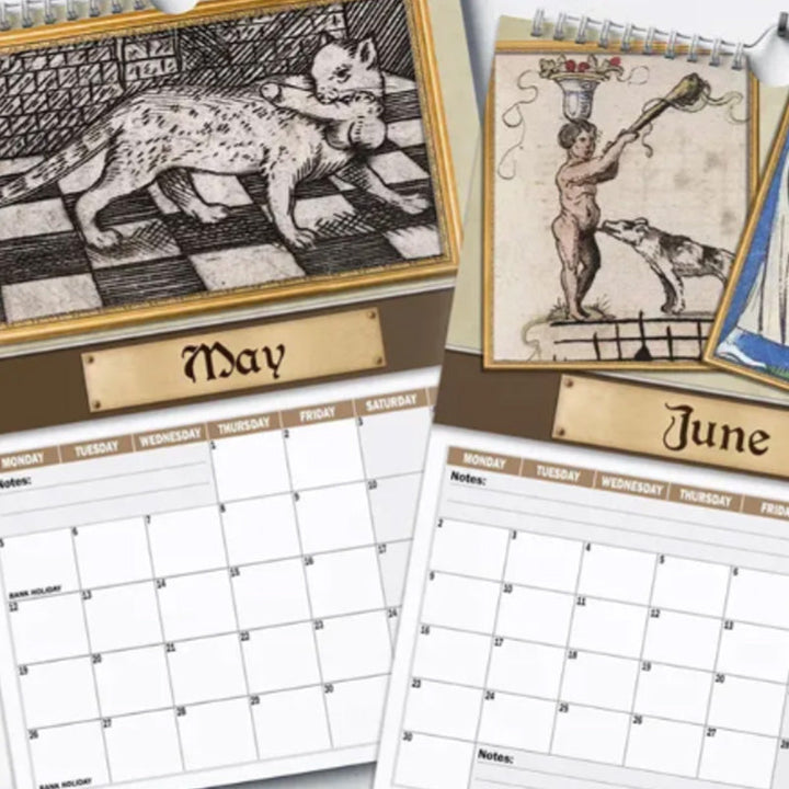 Skanto | Morsom Middelaldersk Veggkalender 2025 – Humor & Kunst
