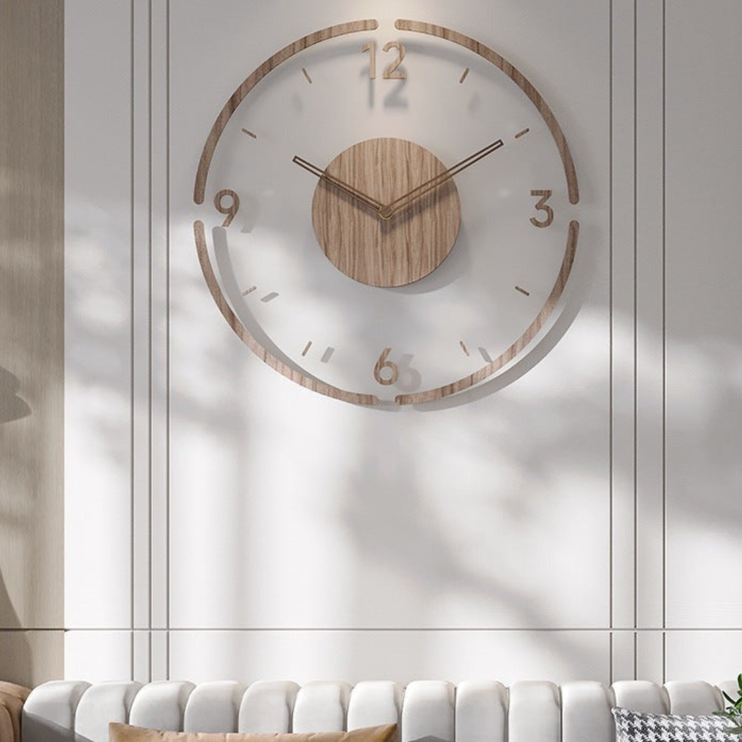 35cm Nordisk Minimalistisk Veggklokke laget av massivt tre | Skanto