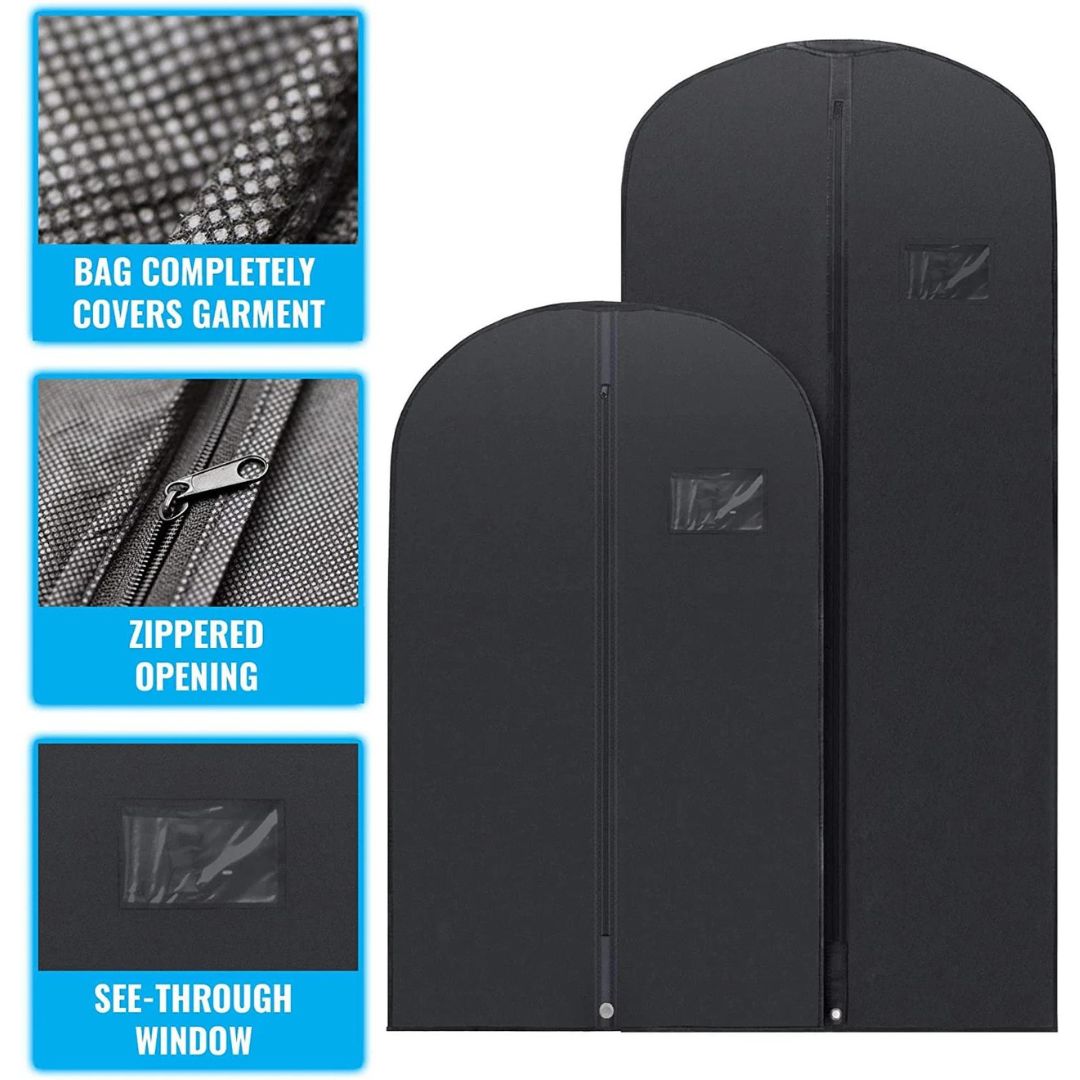 Skanto | 5 Premium Garment Bags - Med Gjennomsiktig Vindu, Vannavvisende - 40"/54" Inches
