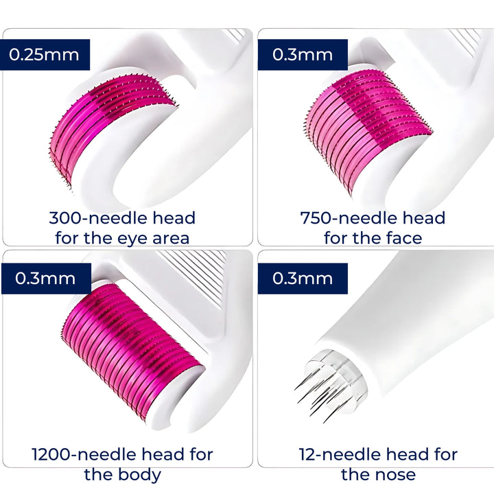 DermaGlow Mikronål Derma Roller Sett – Anti-Aging – Titan Nåler – Hjemmepleie for Kvinner Skanto