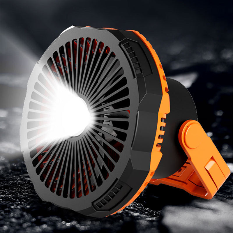 Bærbar campingvifte med LED-lys | Skanto