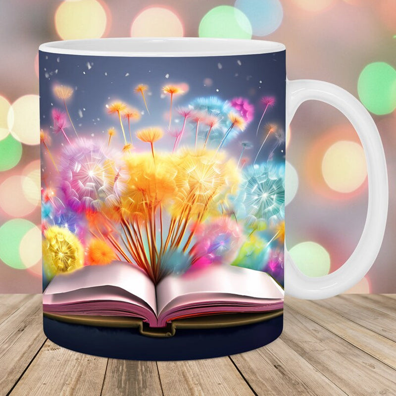 3D Kunstnerisk Vakker Floral Bøker Kaffe Krus - Bokelsker Gave | Skanto