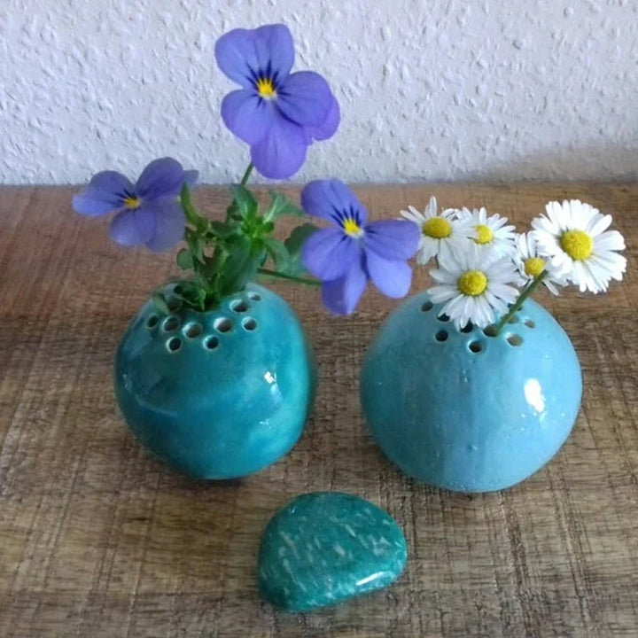 Skanto | Håndlaget vase blomst stein borddekorasjon