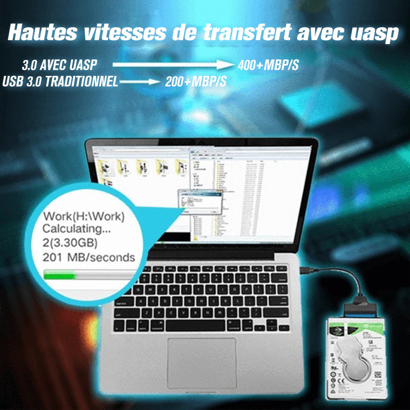 USB 3.0 til SATA III harddiskadapter | Skanto