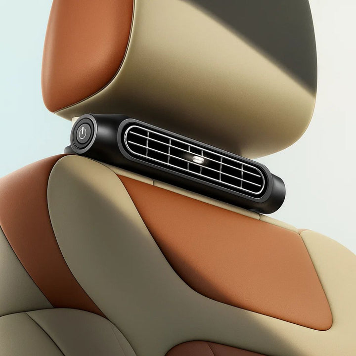 CoolDrive | USB Bilsete Kjølevifte – Justerbar 3‑Hastighet – Still Quiet USB-Drevet – Borrelåshodestøtteklips for Førere Passasjerer Kjæledyr Skanto