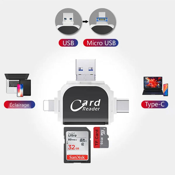 Universal 4-i-1 Sd Tf kortleser | Skanto