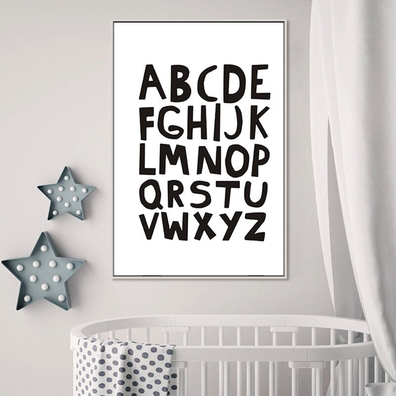 Alphabets - Lerret Veggkunst Maleri | Skanto