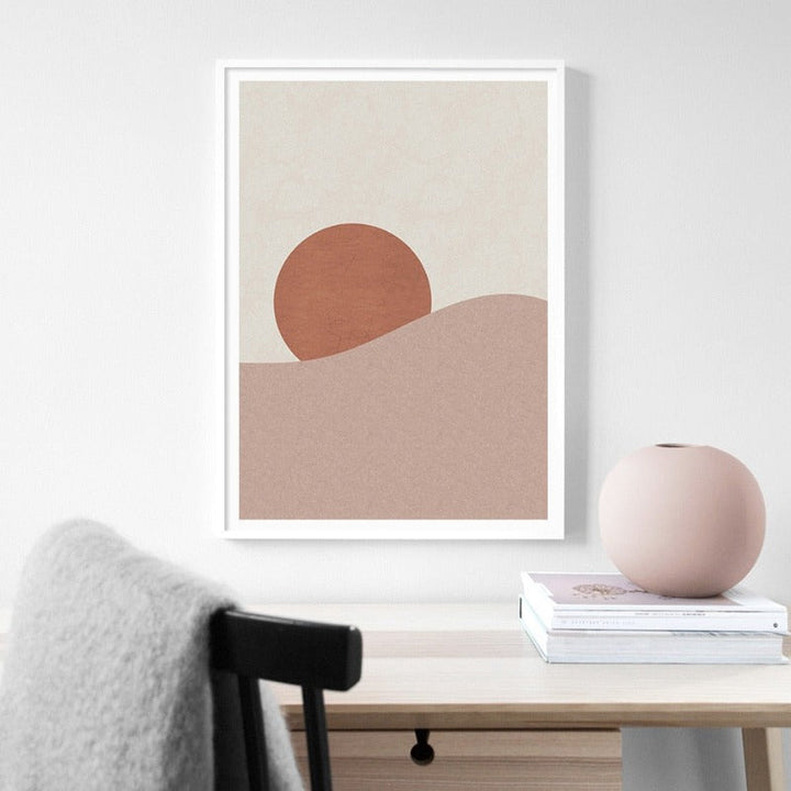 Moon To Sun And Back - Lerret Veggkunst Maleri