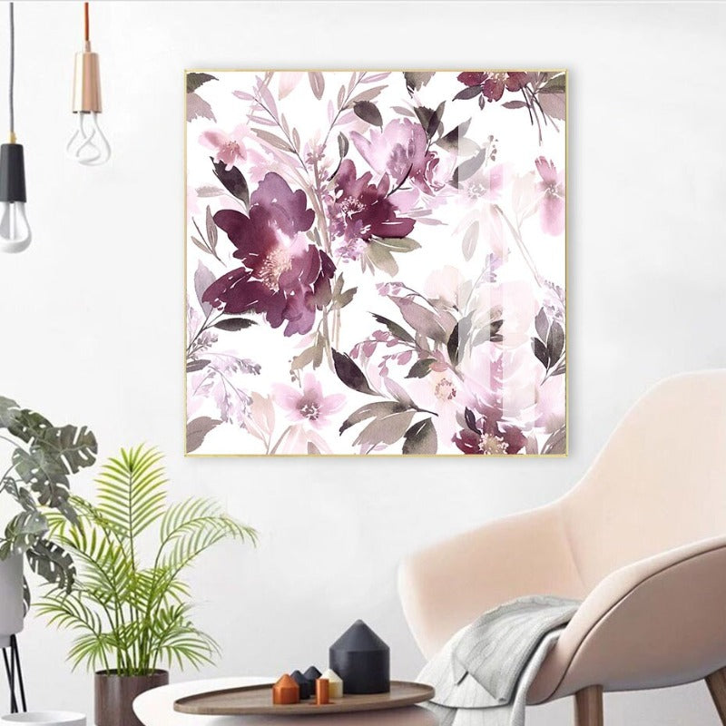 Bloom Lavendel Floral - Lerret Veggkunst Maleri | Skanto