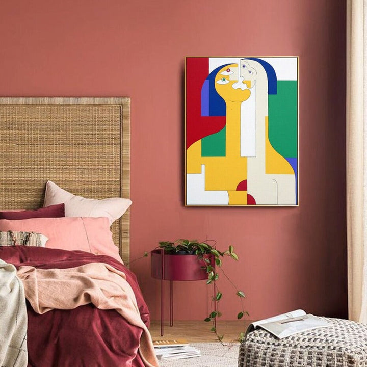 Figure Familie - Lerret Veggkunst Maleri
