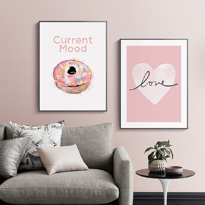 Pink Sweet-Heart Skandinavia - Lærred Veggkunst Maleri
