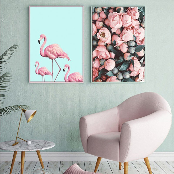 Nordisk varm rosa flamingo - lerretbilde