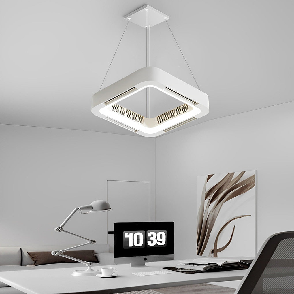 Skanto | Moderne bladløs takvifte med LED-belysning og krone