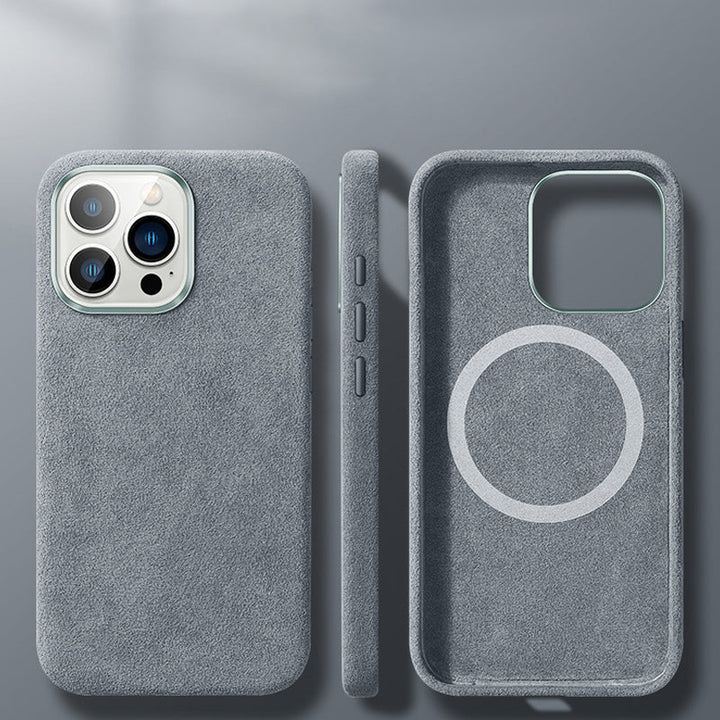 Magnetisk deksel i italiensk Alcantara til iPhone
