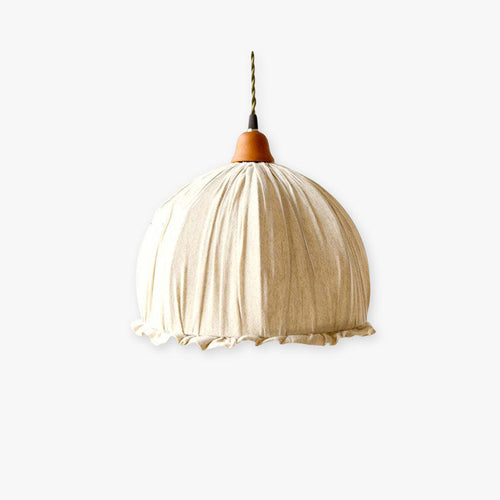 EcoLume - Minimalistisk skandinavisk LED Pendellampe Beige Tørkle, Justerbar for Stue og Spisestue | Skanto