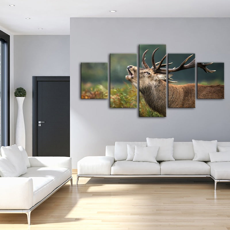 5 Pcs Blocking Moose - Canvas Wall Art Painting | Skanto