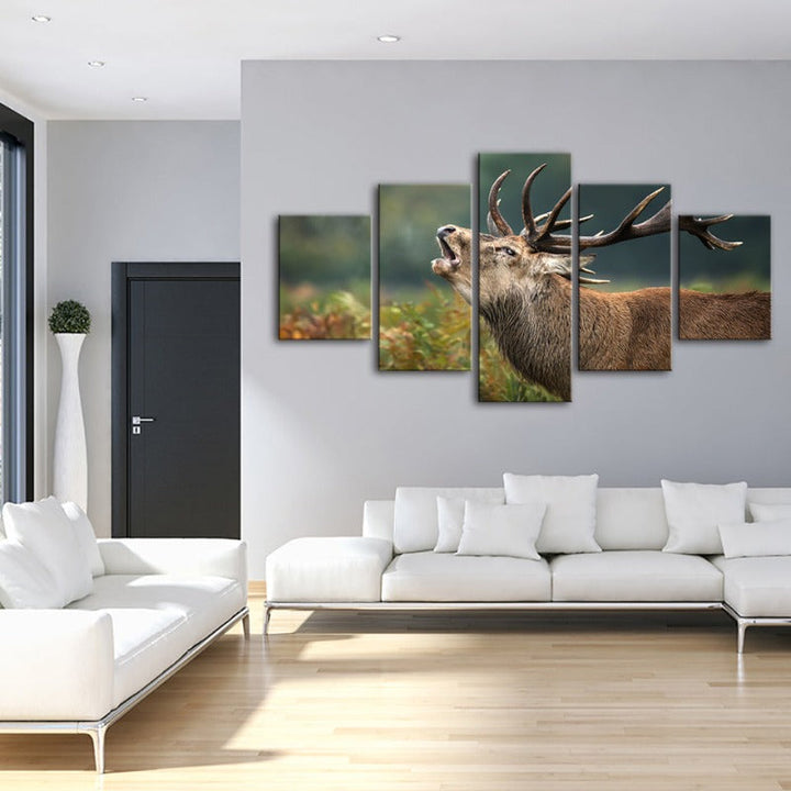 5 Pcs Blocking Moose - Canvas Wall Art Painting | Skanto