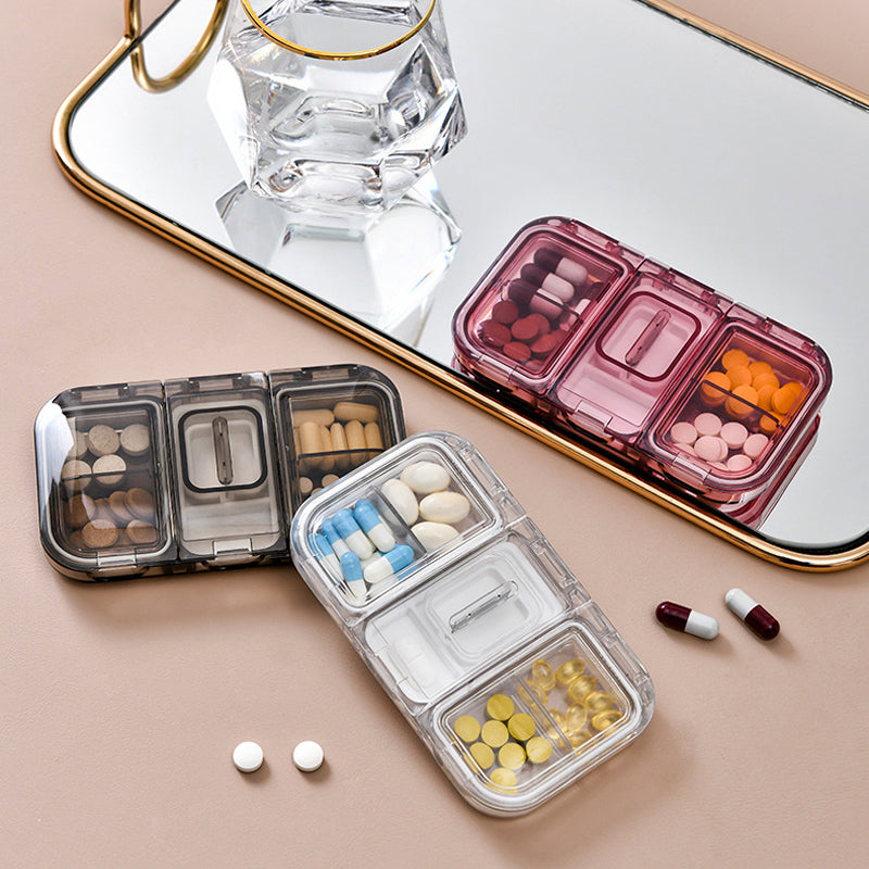 Rektangulær Pill Case Organizer Beholder | Skanto
