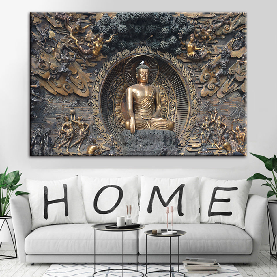 Mahavira Friedlich - Lerret Veggkunst Maleri