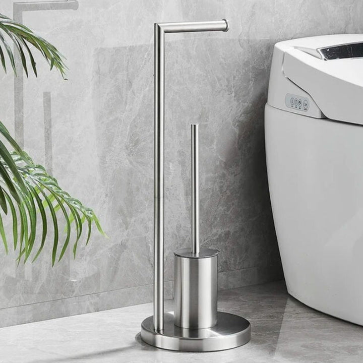 CleanStand Frittstående Toalettpapirholder med Børste Skanto