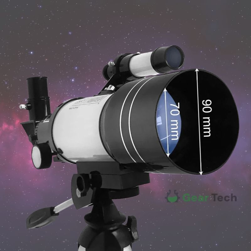 Skanto | Profesjonelt Astronomisk Teleskop | 70mm Apertur, 300mm Brennvidde & Enkel Oppsett for Stjernekikking og Naturutforskning