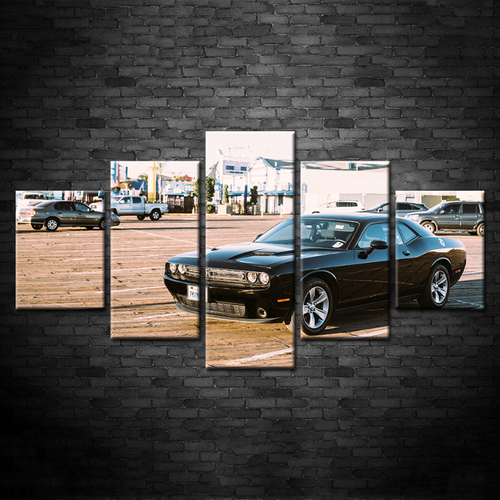 5 Piece Classic Black Vintage Car Canvas Wall Art Painting | Skanto